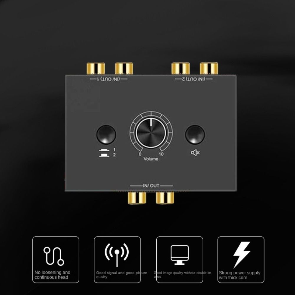 3.5mm Jack Audio Switcher Stereo Audio Decoder Amplifier 2 In 1 Out Audio Splitter Car