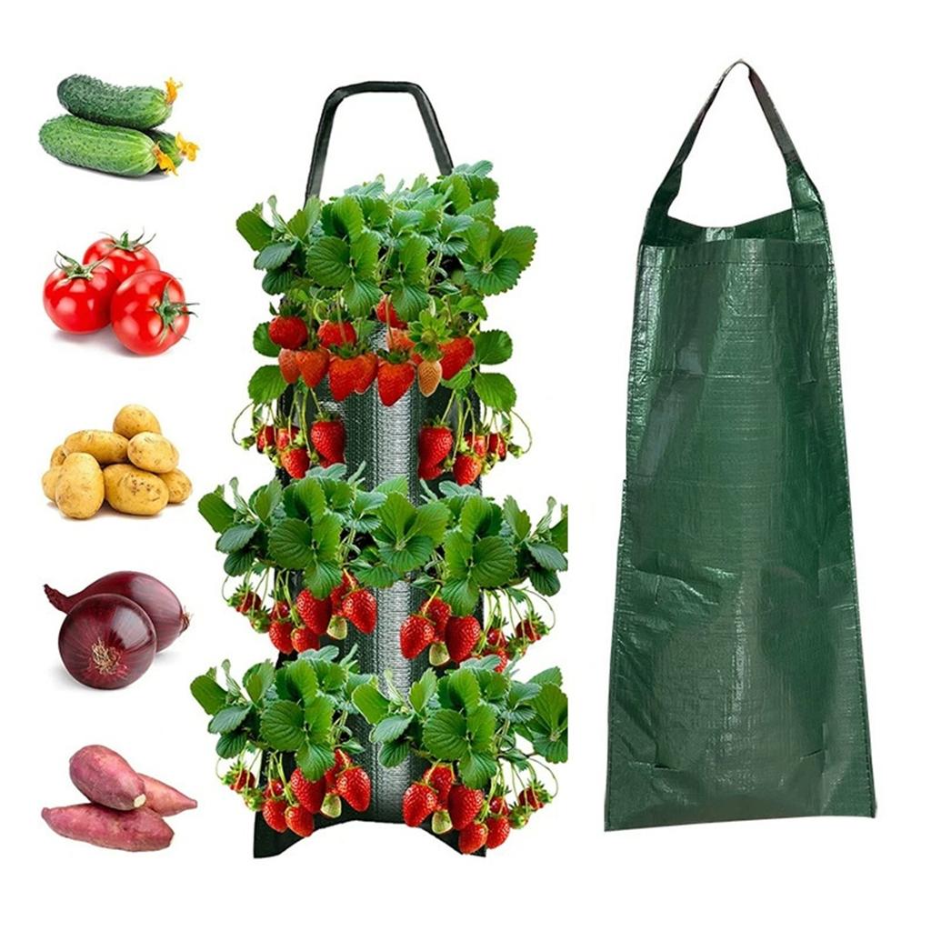 Подвесной мешок для посадки с 4/6/8/10 отверстиями, тканевый мешочек для аэрации и роста растений, легкий сбор урожая овощей, роз, клубники