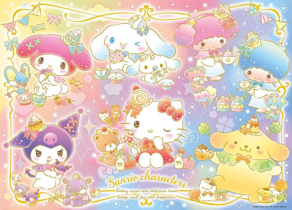 BEVERLY Пазл на 600 деталей, Персонажи Sanrio, Блестящее время перекуса (38х53см), Сделано в Японии, 600-028