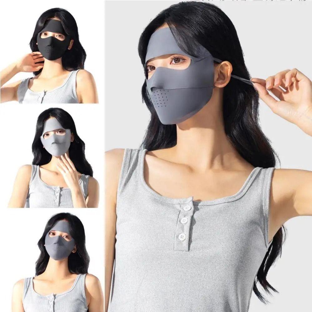 Breathable Summer Ice Silk Mask Elastic Face Gini Mask Sun Protection Face Cover Outdoor Hiking