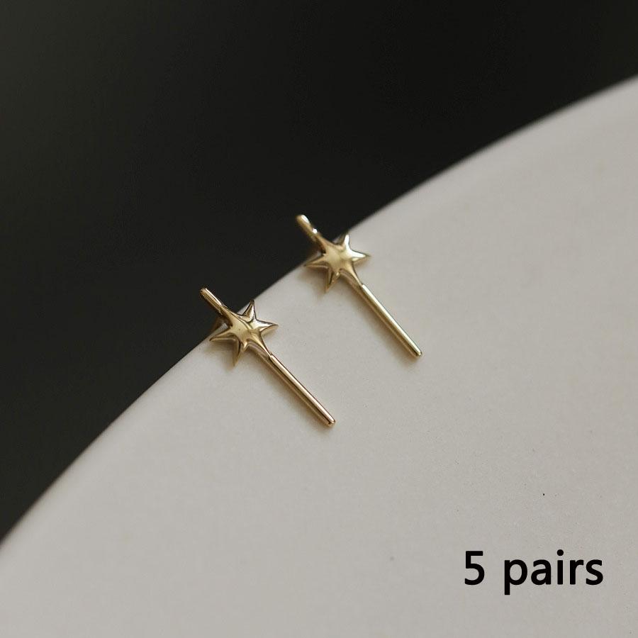 Серьги со звездами из стерлингового серебра 925 пробы, покрытые золотом 14 карат, женские ювелирные изделия в подарок