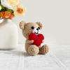New Handmade Knitted Positive Energy Bear Doll With Card Home Room Decoration Funny Crochet Heart Bear Ornament Christmas Gifts