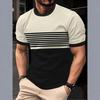 Summer Men's Simple Daily Casual Loose T-shirt Fashionable 3D Printed Personalized Street Round Neck Short Sleeved Men's Clothing