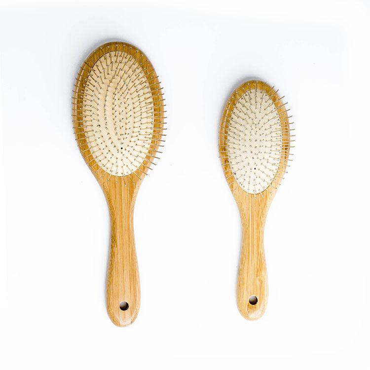 Hair Scalp Massage Comb Hairbrush Printing Cushion Oval Hairbrush Detangling Hair Brush Private Label Wooden Hair Brush