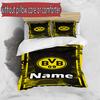 3pcs Duvet Cover Set (1*Duvet Cover + 2*Pillowcase, Without Core), Custom Name Borussia Dortmund Pattern Bedding Set, Home Bedroom Decor Gift