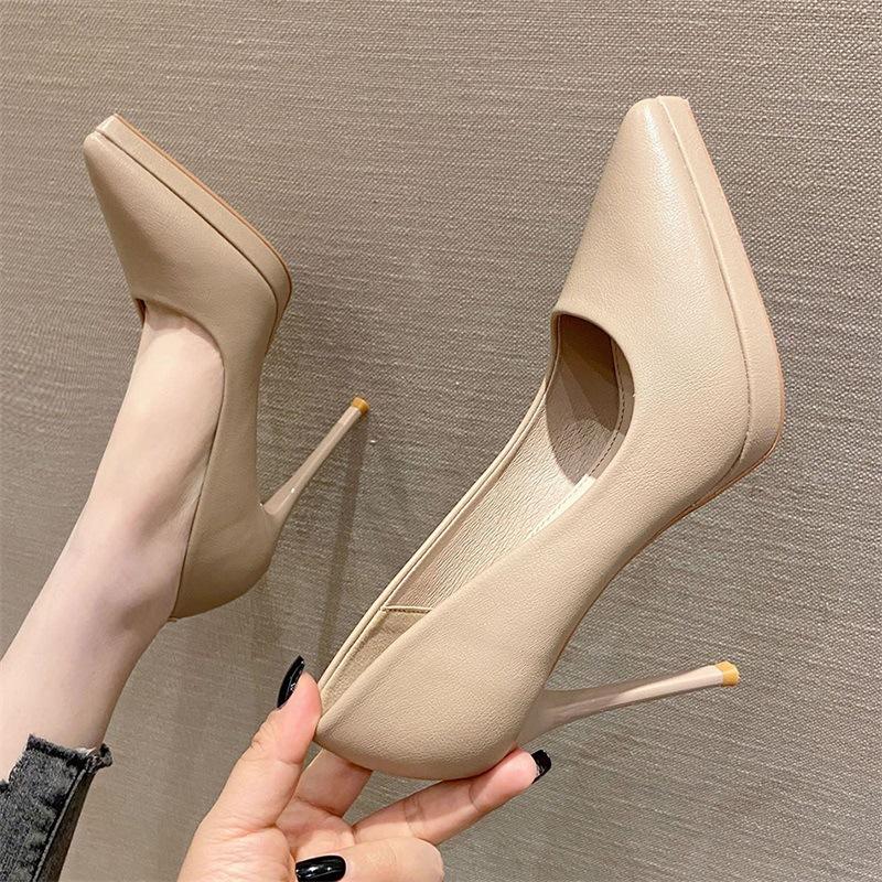 8 Professional high heels women's autumn new pointed single shoes women's sexy high heels 10cm stiletto