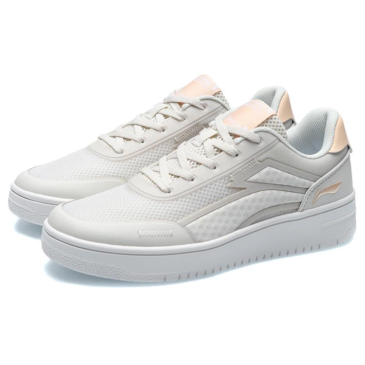 Низкие кеды Li Ning для скейтбординга женские Белый Абрикосовый AGCR186-1