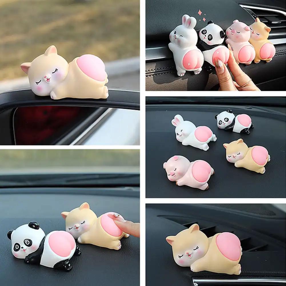 Симпатичные украшения для автомобиля, 3D-игрушки для приборной панели, куклы, игрушки, панда, кошка, кролик, свинья, украшения, подарки, аксессуары для салона автомобиля