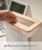 Yamazaki Tabletop Trash Can with Slim and Can Be Used 5231 Lid, Natural, Approx. W22XD9XH15.5cm, Rin, Anywhere,