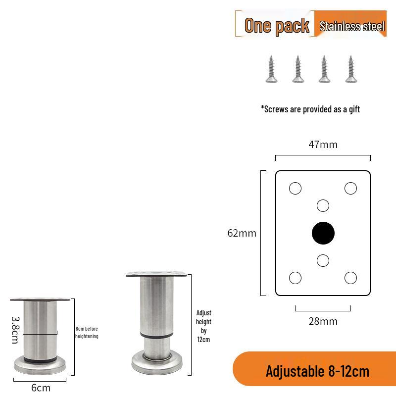 Регулируемые телескопические ножки для мебели: Шкаф, ТВ-тумба, Кровать и Ножки для поддержки дивана