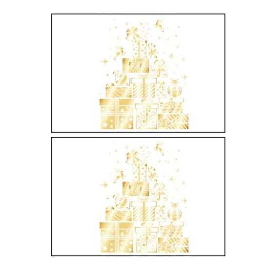 2/4Pcs Golden Christmas Tree Window Cling Removable Waterproof Merry Xmas Tree Static Glass Sticker Holiday Party Decoration Decal