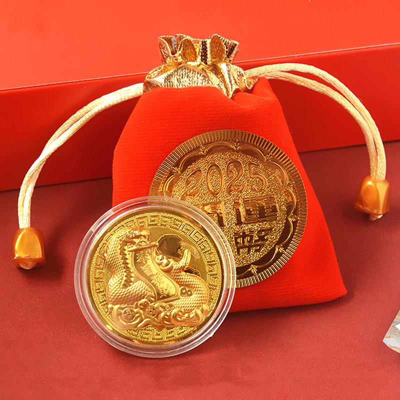 Золотая монета «2025 год Змеи» Памятные монеты Коллекционные памятные монеты с китайским зодиаком