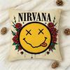 Band Nirvana Doublesided Printed Square Decorative Cushion Cover for Sofa Living Room Home Decor