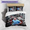 Erling Haaland Pattern Printed 3PCS Bedding Set Soft Skin-Friendly Washable Duvet Cover & Pillowcases Set All Season Bedroom