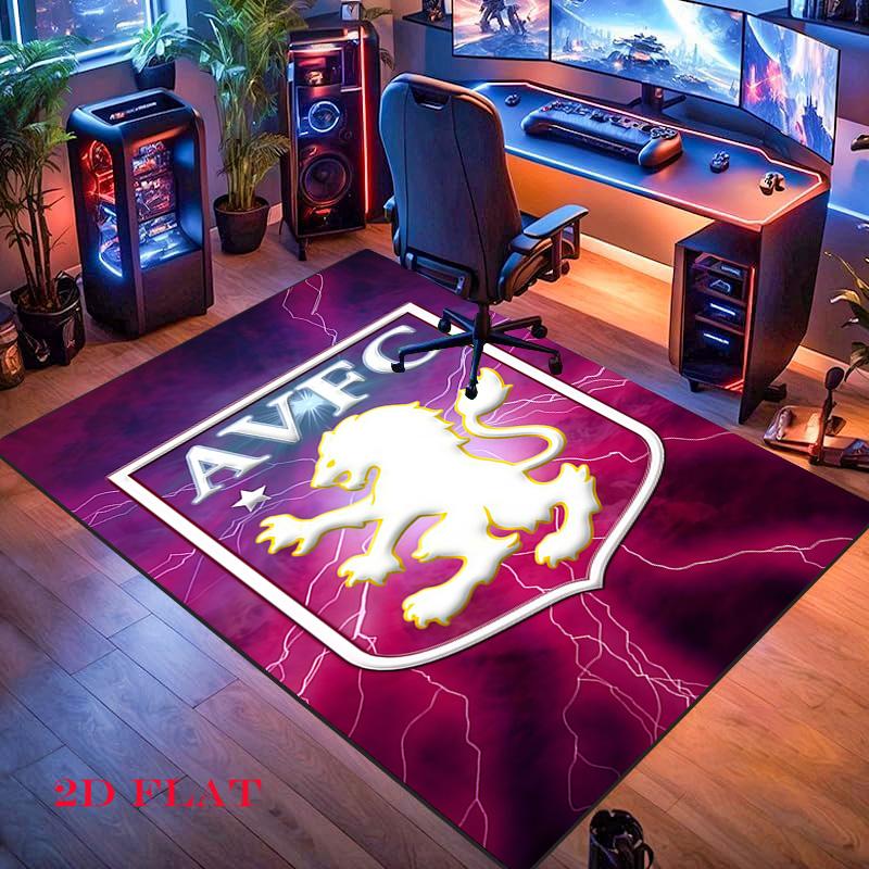 Ковер с логотипом Aston Villa для гостиной, спальни, дома, украшение дивана, нескользящий коврик для детских игр