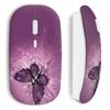Wireless Mouse - Butterfly - Fushia - USB Wifi - Compatible Mac and PC - Purple