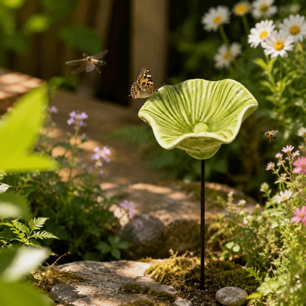 Flower Shaped Bee Butterfly Water Dispenser Colorful Bee Watering Station Courtyard