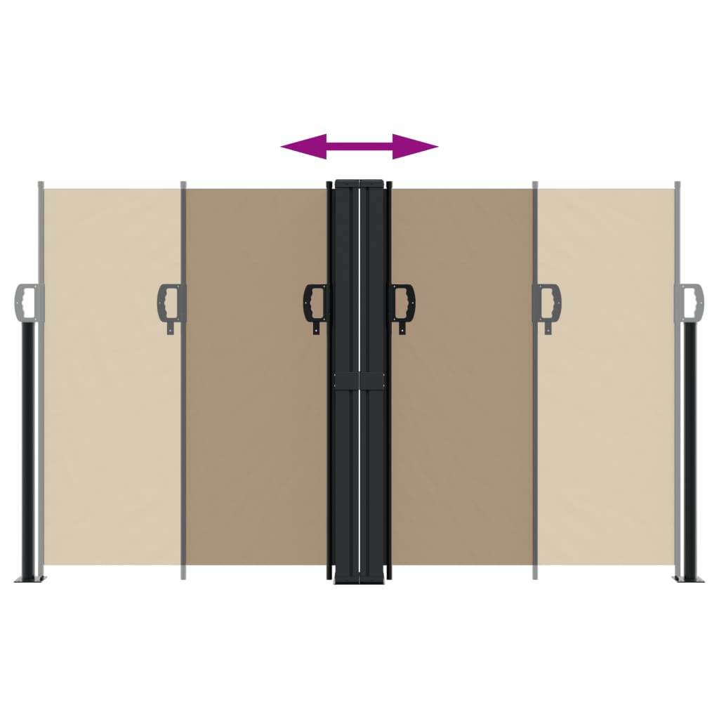 Retractable Side Awning Taupe 140 x 1000 cm