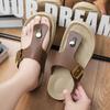 Fashion Leather Men's Sandals Summer Casual Flat Bottom Thong Slippers Beach Shoes Soft Sole Indoor Outdoor Slip-On Footwear