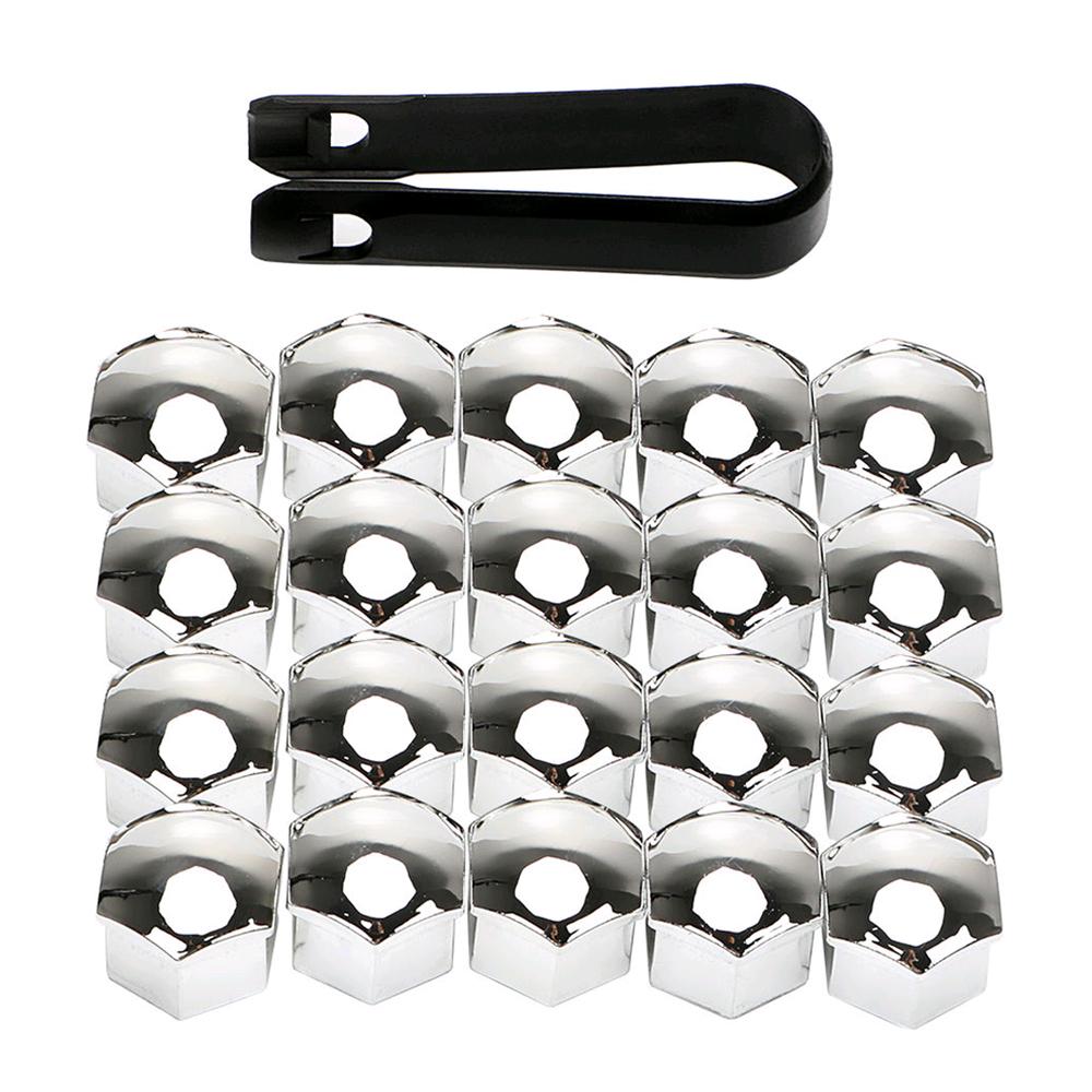 20 шт. 17 мм серебристые автомобильные колпачки для колесных винтов, гайки, болты, обода, декор для автомобильных ступиц, защита от ржавчины, внешние аксессуары
