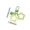 Hollow Five-Pointed Star Bell Pendant Car Hanging Keychain Candy Color Bag Keyring Diy Jewelry Making Key Ring For Women Girl