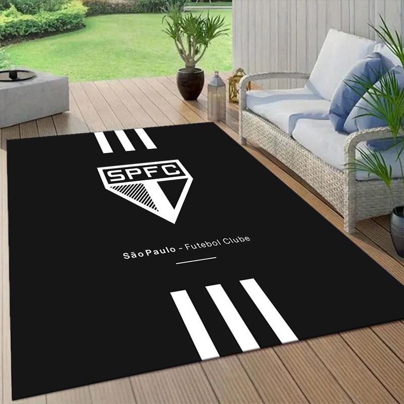Sao Paulo FC4 Flannel Pattern Square Carpet,Area Rug,Carpet Rug for Living Room Bedroom Sofa Playroom Decor,Non-slip Floor Mat