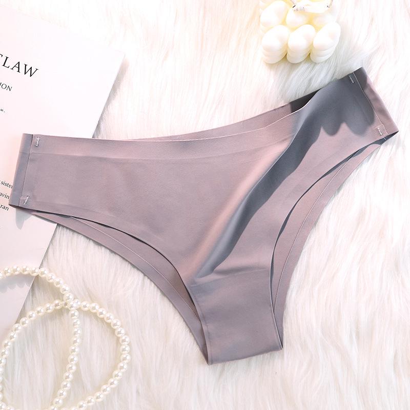 Ice Silk Seamless Mid-Waist Thong - Breathable & Comfortable Women's Panties