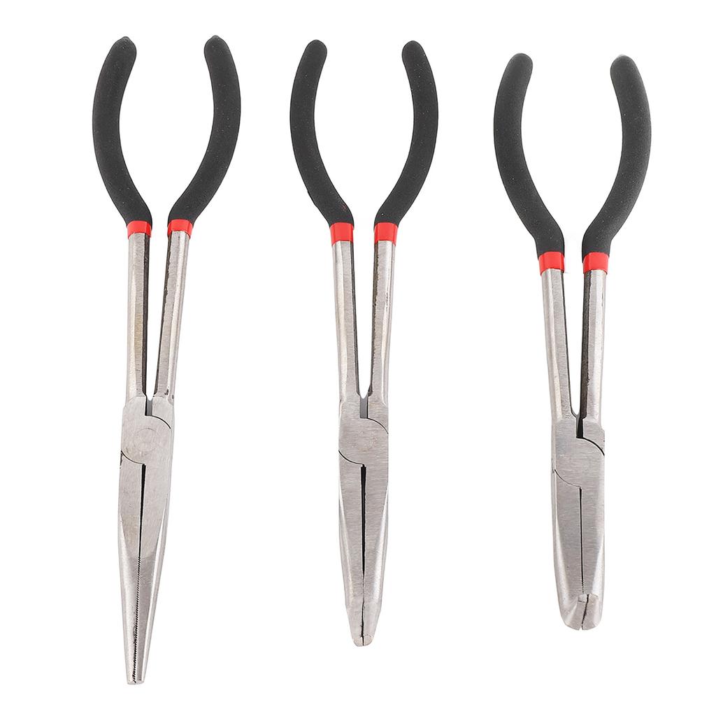 3 шт. Плоскогубцы с длинным носом 11 дюймов Стальные Удлиненные Прямые 45 градусов 90 градусов Плоскогубцы с длинным носом