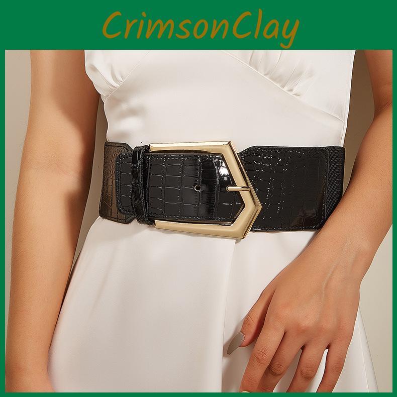 Unique Geometric Buckle Waist Belt For Women With Leather Material For Spring And Fall