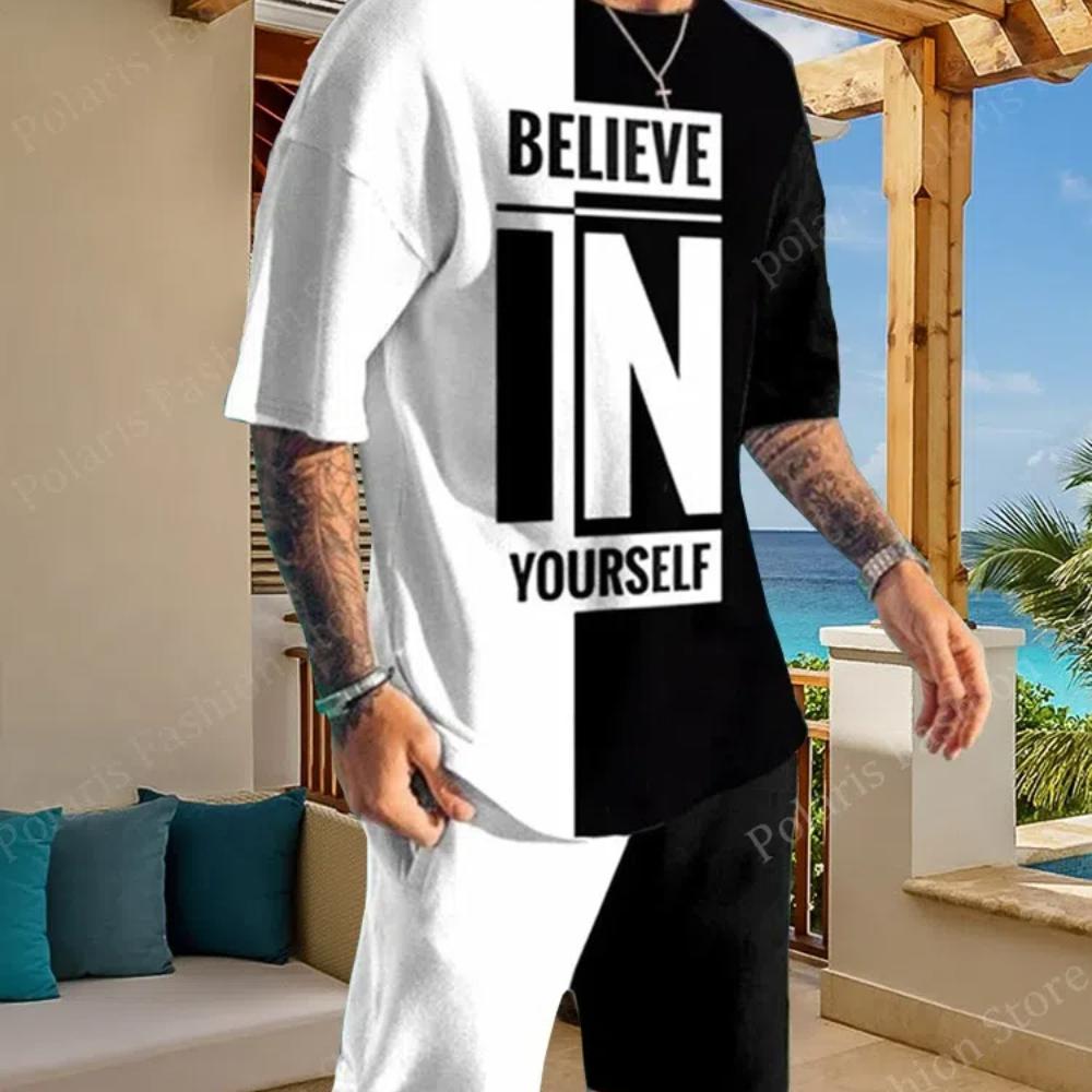 Мужская футболка и шорты с графическим принтом флага США больших размеров для летнего отдыха на открытом воздухе/спорта, комплект из 2 предметов