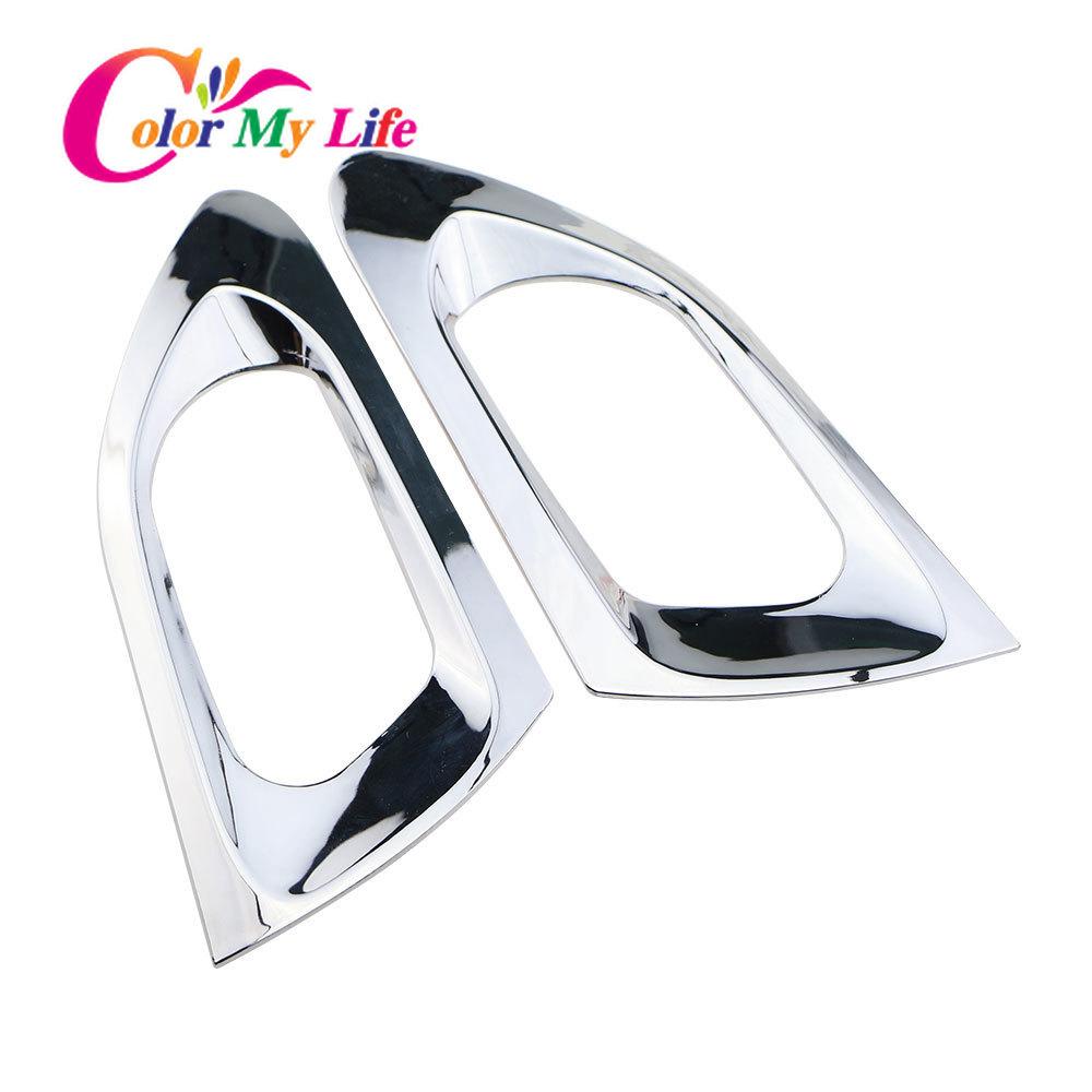 2 шт./компл. ABS хром внутренняя задняя дверь круглая накладка наклейка для Peugeot 208 2008 2014 2015 2016 2017 2018