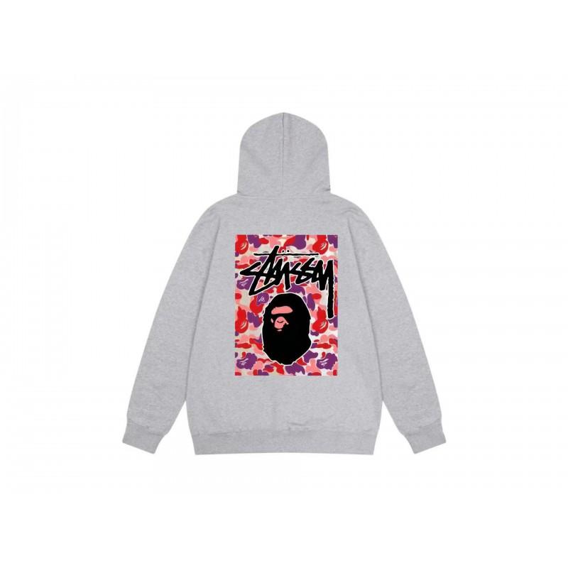 Mens Unisex Hooded Sweatshirt Letter Print Loose Fit Casual Top