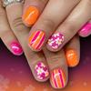 24-Piece Spring/Summer Glossy Oval Nail Set: Дизайн с блестками и цветами, Съемные и носимые накладные ногти