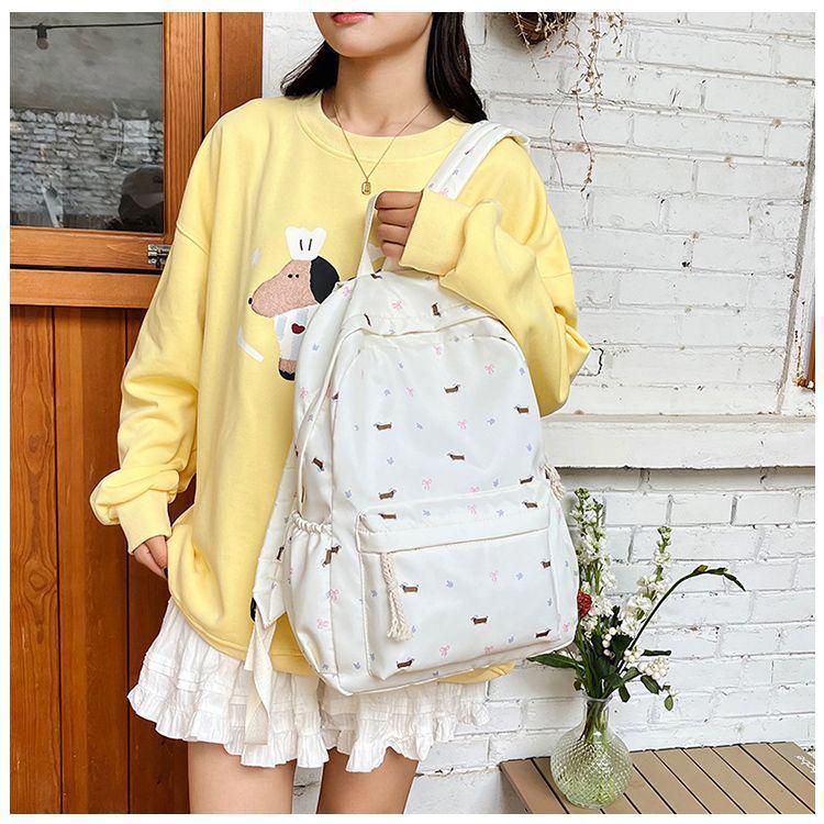 Цветочный рюкзак для щенка - Милый, вместительный школьный рюкзак для учеников средней и старшей школы