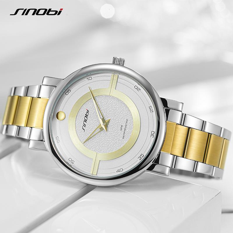 SINOBI Top Brand Luxury Men Quartz Watches Men Fashion Sports Watches Waterproof Stainless Steel Business Male Wristwatch Clock