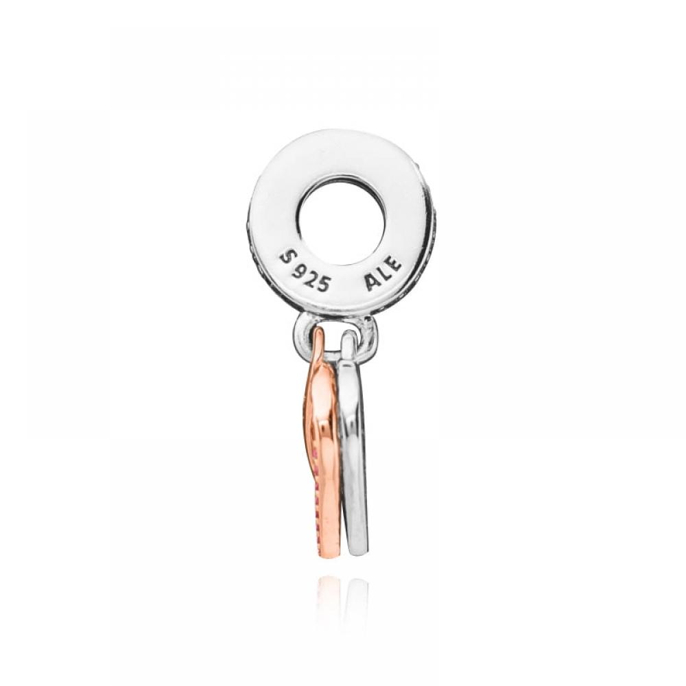 PAndora 782641c01 Infinity Heart Double Pendant And Dangle Charm