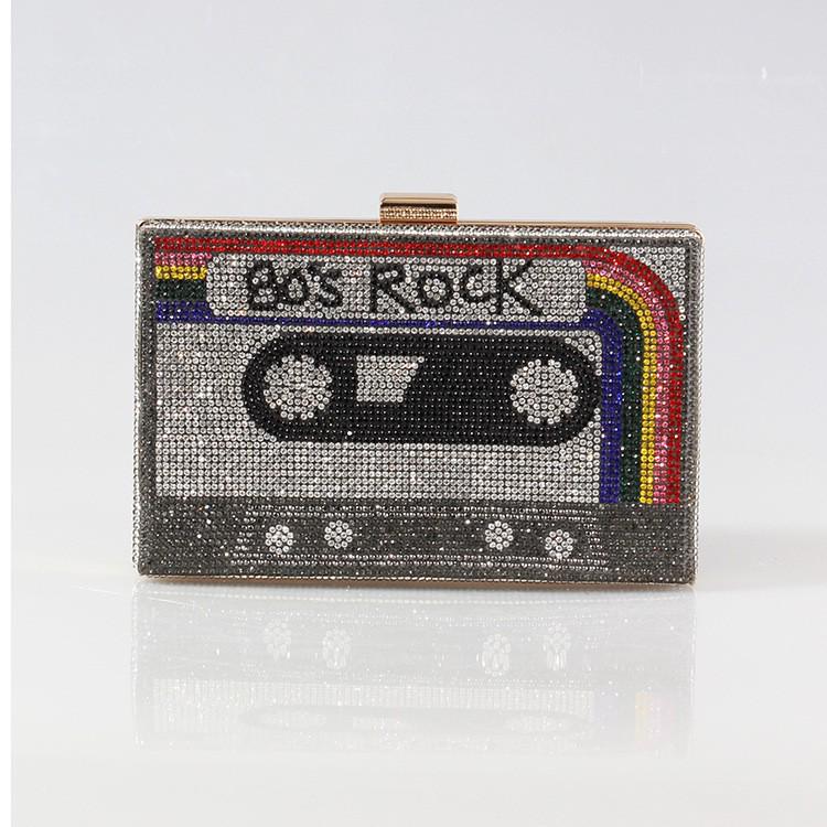 Европейский ретро вечерний клатч со стразами: Женская сумка для вечеринки с полным покрытием стразами в наличии