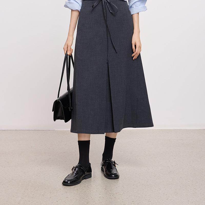 LILY High Waisted Pleated A-Line Skirt for Women