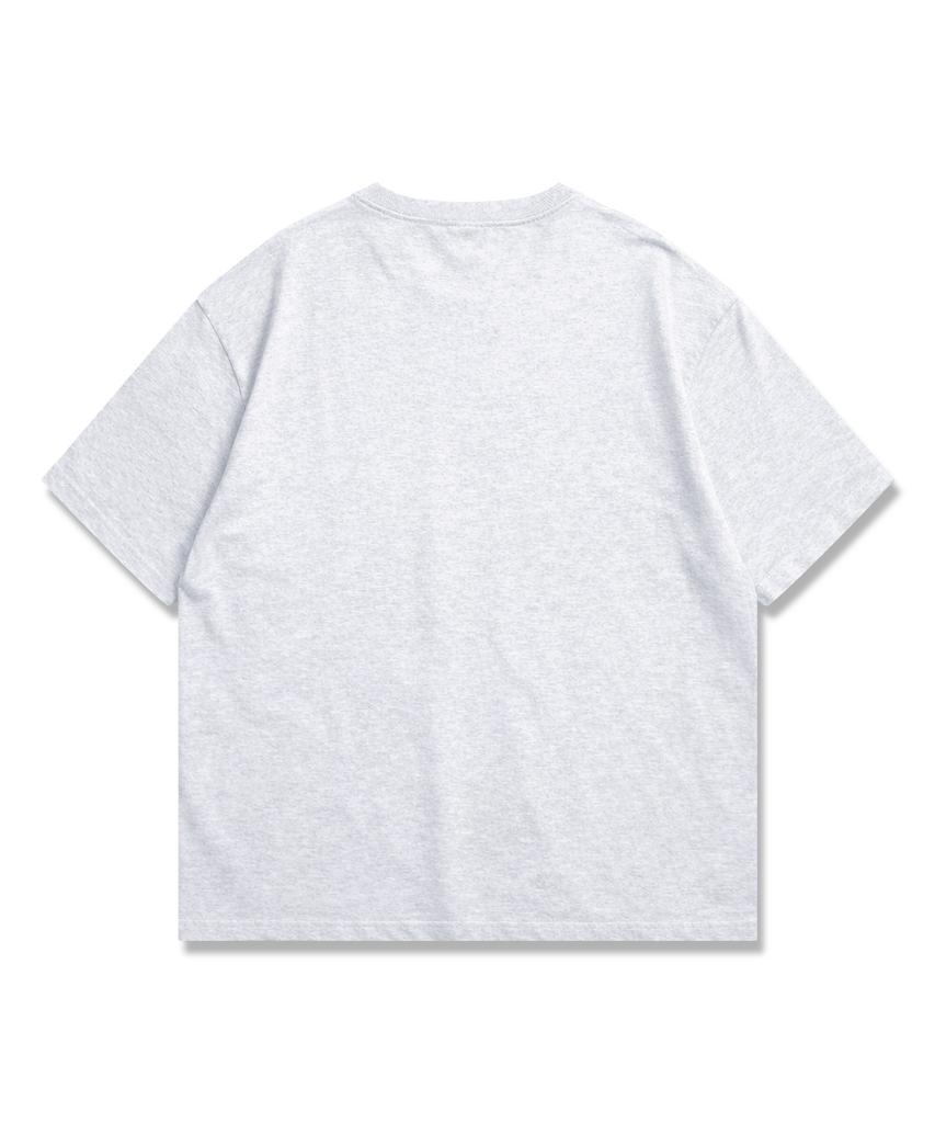 ORIGINALDAY Doggywalk Graphic Short Sleeve T-Shirt Unisex Oversized Fit White Melange
