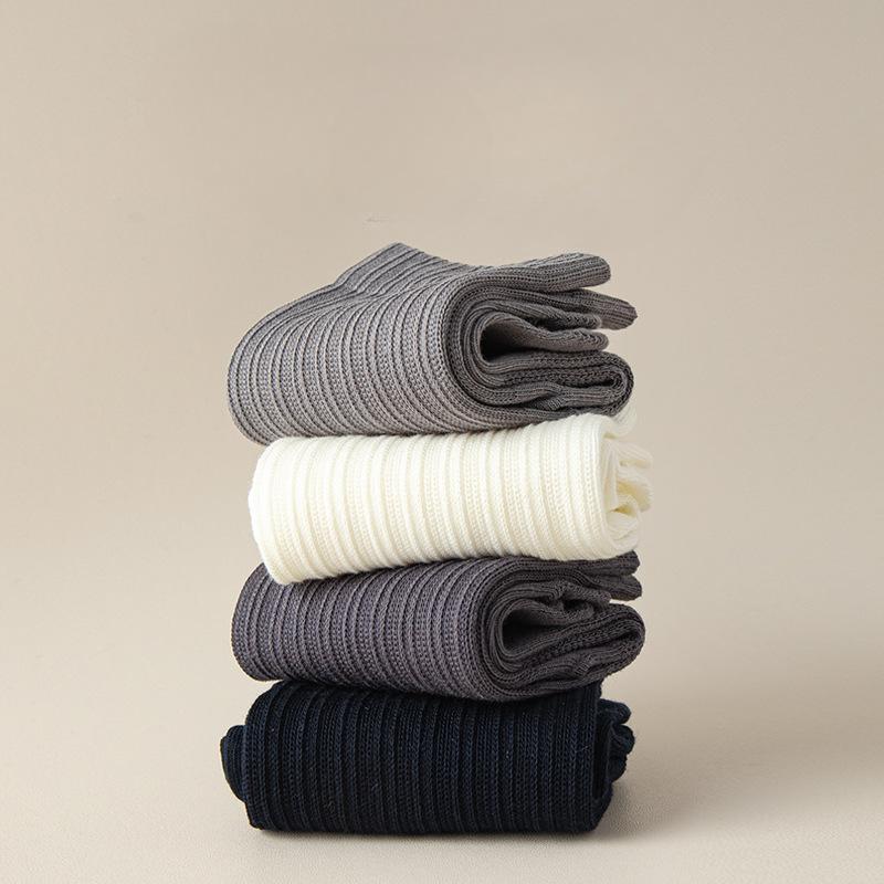 Five Fingers Socks Men's Autumn New Solid Colour Men's Cotton Antibacterial Anti-odour Anti-pilling Breathable Sweat Casual Mid-calf Men's Socks