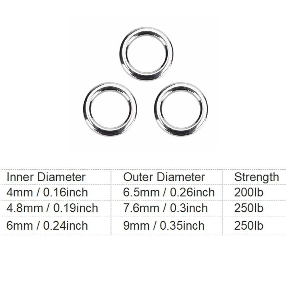 Stainless Steel Fishing Solid Rings High Strength Fishing Rings Sea Fishing