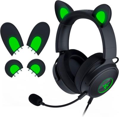 Проводная игровая гарнитура Razer Kraken Kitty V2 Pro Black со сменными кошачьими и кроличьими ушками, четырьмя зонами Razer Chroma RGB, съемным кардиоидным микрофоном Razer HyperClear