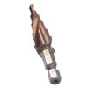 Spiral Step Drill Bit Accurate Positioning 118  Degrees  X Shaped Opening Design M35 High Speed Steel Hex