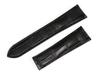 King Watch Parts Compatible with Cartier Tank Embossed Crocodile 22mm [Import Original] D-Buckle Strap, Aftermarket, Black,