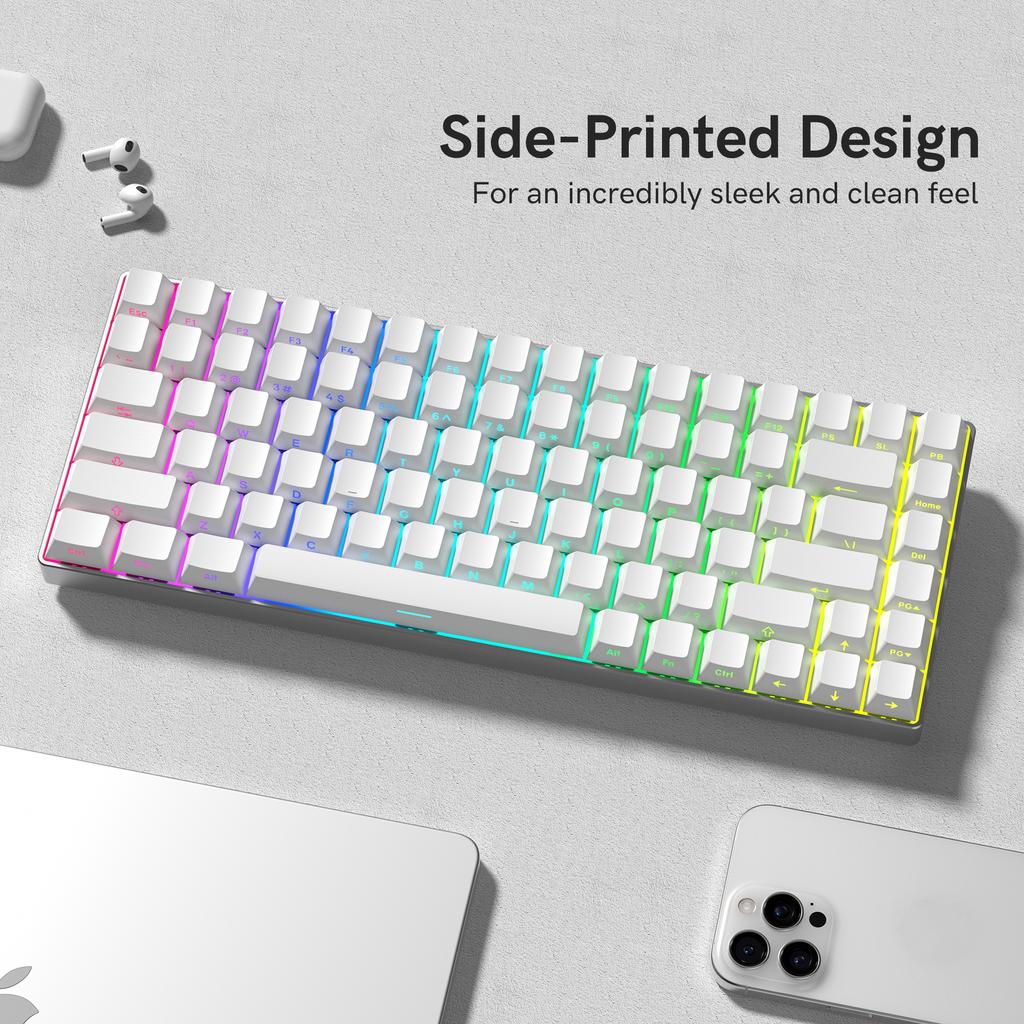 Xiaomi 133+ Keys White Side Printed Shine Through Keycaps Cherry Profile Double Shot PBT Keycaps for MX Switches Mechanical Keyboards