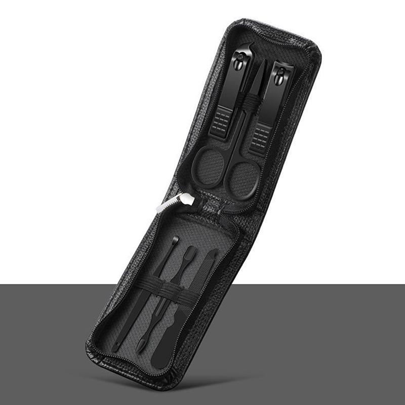 6 шт. портативные роскошные маникюрные наборы, наборы для педикюра, яркие черные кусачки для ногтей, набор инструментов для личной гигиены, ножницы для бровей