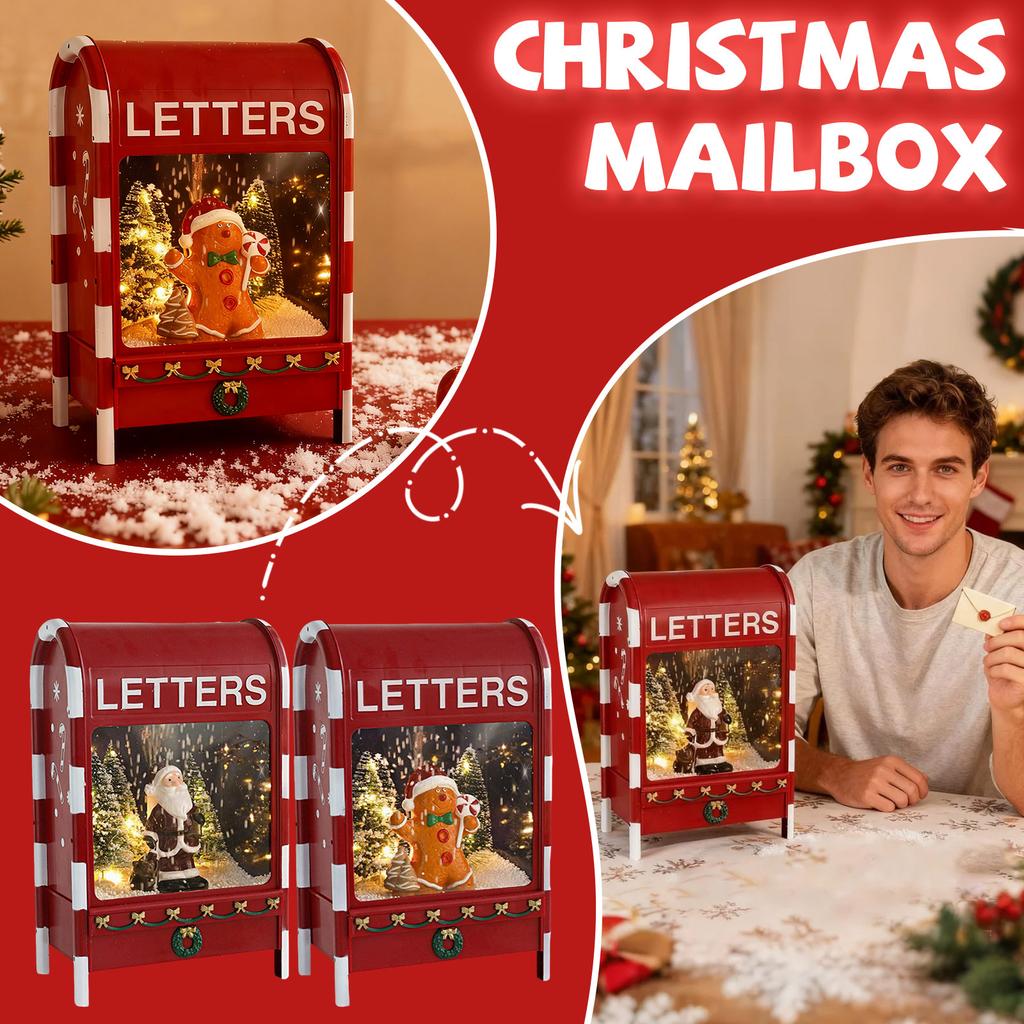 Рождественский почтовый ящик плавающий снег маленький снеговик рождественское украшение орнамент музыкальная шкатулка креативный орнамент