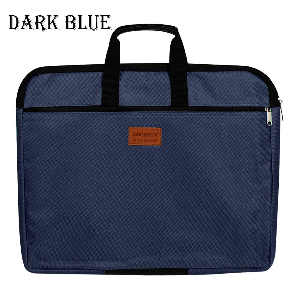 With Handle Canvas A4 Size Waterproof Big Capacity Files Bag File Folder Double Layers Handbag
