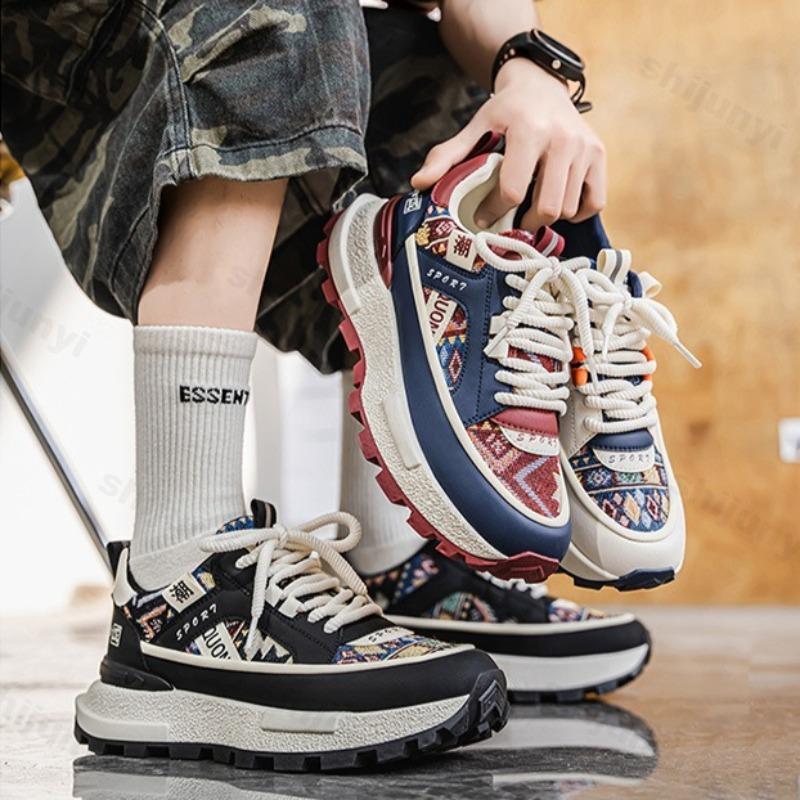 Мода Мужская Мода Тренд Повседневная Спортивная Обувь 2025 Весна Новая Дышащая Удобная Универсальная Обувь на Толстой Подошве Низкий Верх Массивные кроссовки