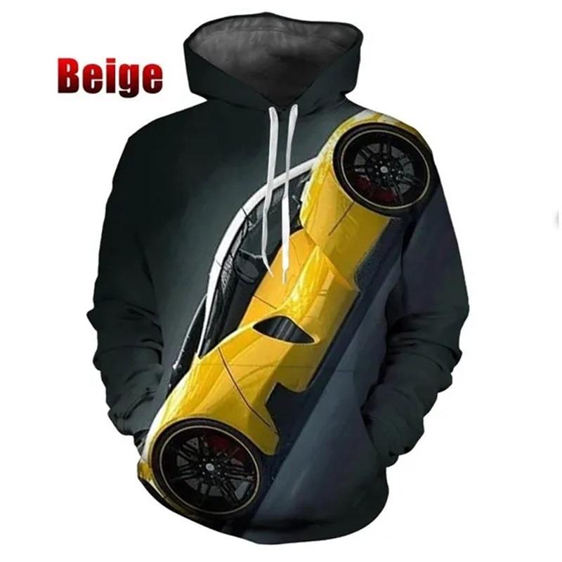 3D-печать серии Super Car Графические толстовки для мужчин Модные свободные свитера большого размера Толстовки Топы Sudaderas Para Hombres